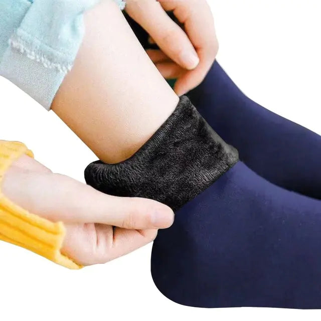 Chaussettes d'Hiver Chauffantes à Doublure en Laine