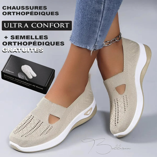 Chaussures Orthopédiques Femme Ultra Confort Faciles à Enfiler + Semelles Orthopédiques Gratuites