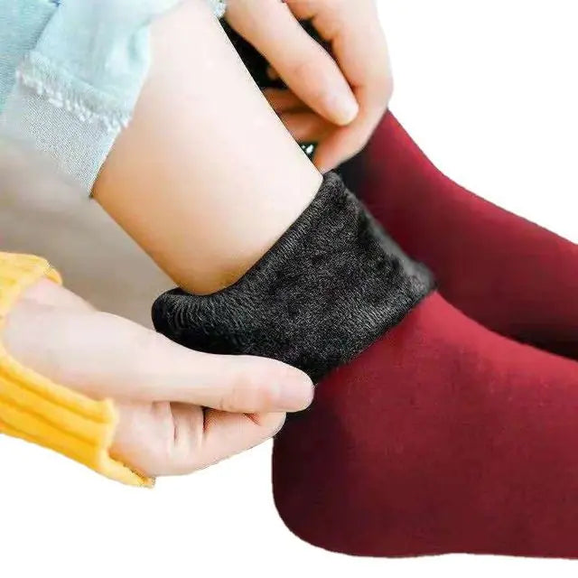Chaussettes d'Hiver Chauffantes à Doublure en Laine