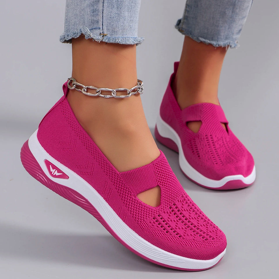 Chaussures Orthopédiques Femme Ultra Confort Faciles à Enfiler + Semelles Orthopédiques Gratuites