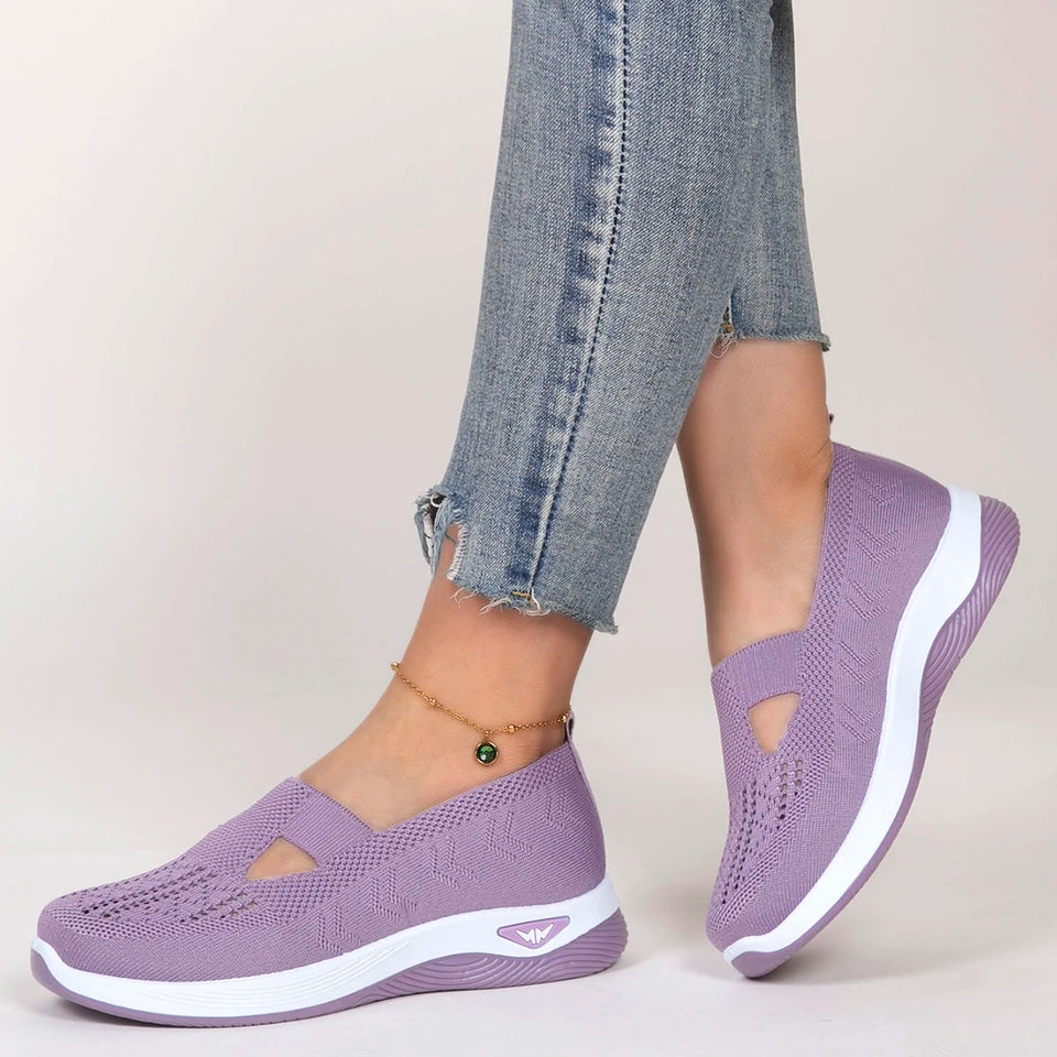 Chaussures Orthopédiques Femme Ultra Confort Faciles à Enfiler + Semelles Orthopédiques Gratuites