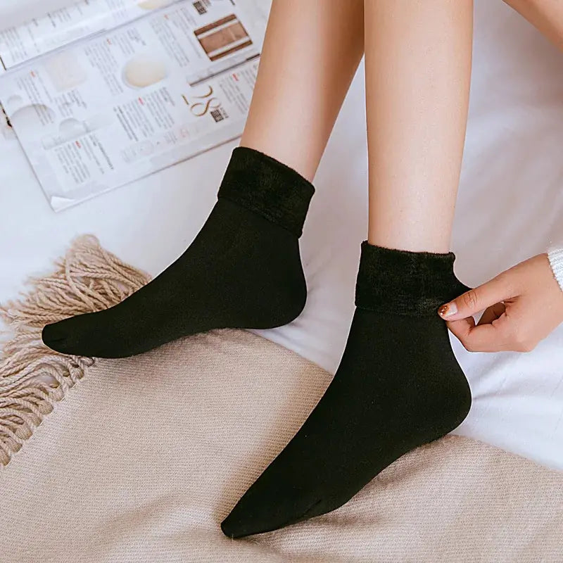 Chaussettes d'Hiver Chauffantes à Doublure en Laine