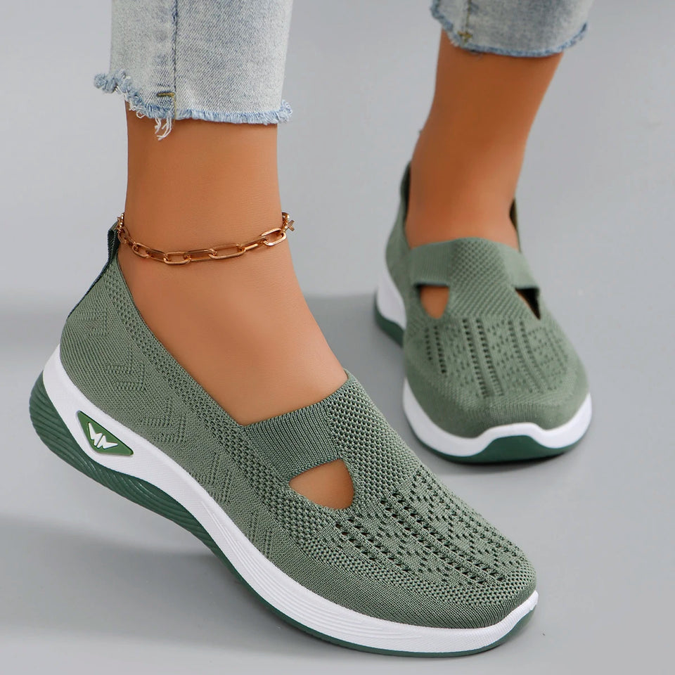 Chaussures Orthopédiques Femme Ultra Confort Faciles à Enfiler + Semelles Orthopédiques Gratuites