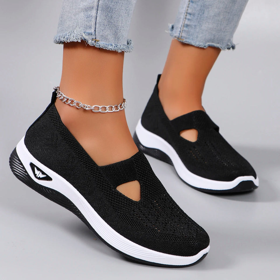 Chaussures Orthopédiques Femme Ultra Confort Faciles à Enfiler + Semelles Orthopédiques Gratuites