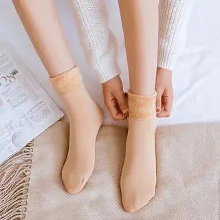 Chaussettes d'Hiver Chauffantes à Doublure en Laine